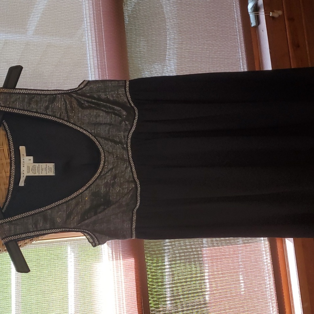 Black and silver metallic dress
